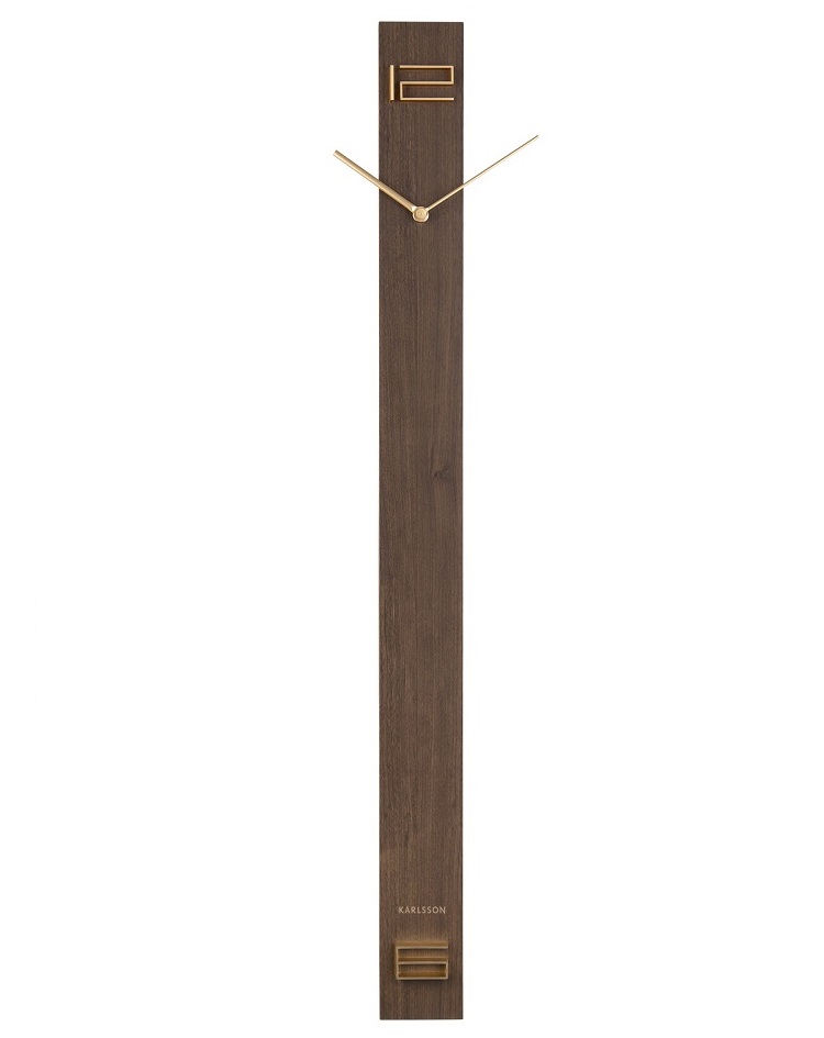 שעון קיר ארוך - LONG SLIM - עץ חום 90 ס