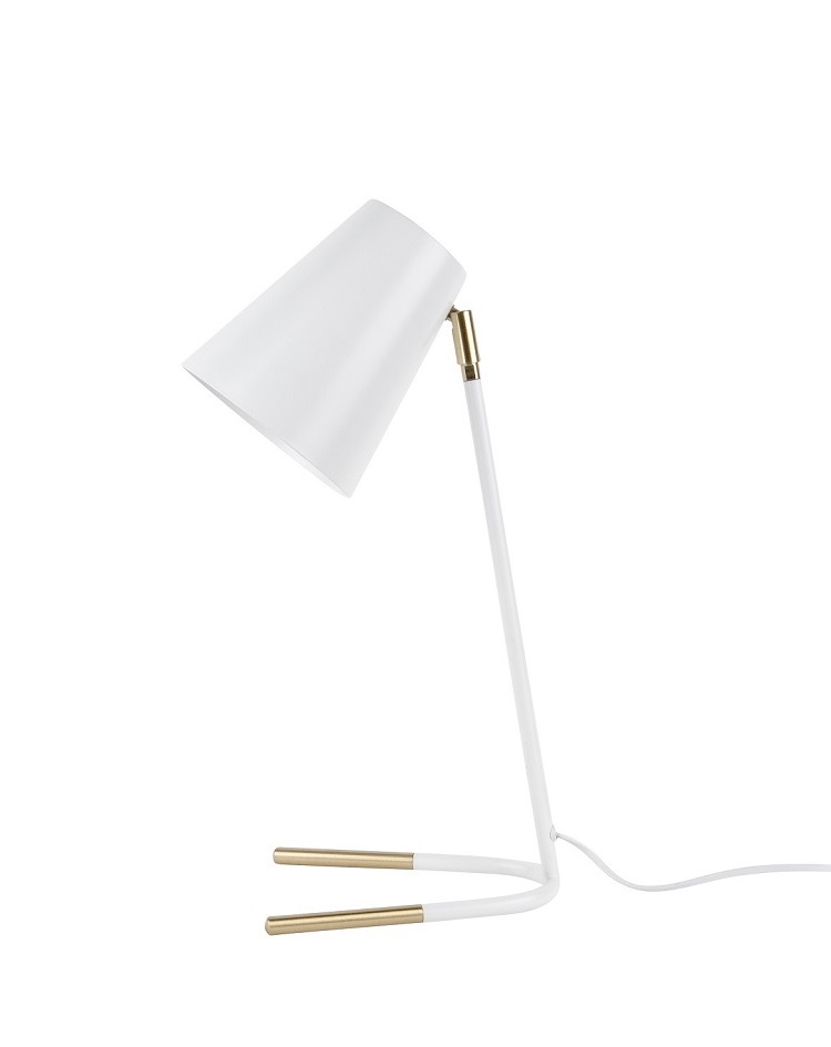 מנורת שולחן NOBLE - מתכת בלבן וזהב 
